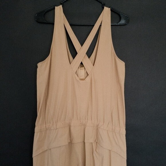 Lululemon Shift in Time Criss-Cross Back Elastic Waist Jumpsuit Beech Wood NWT - Picture 6 of 14